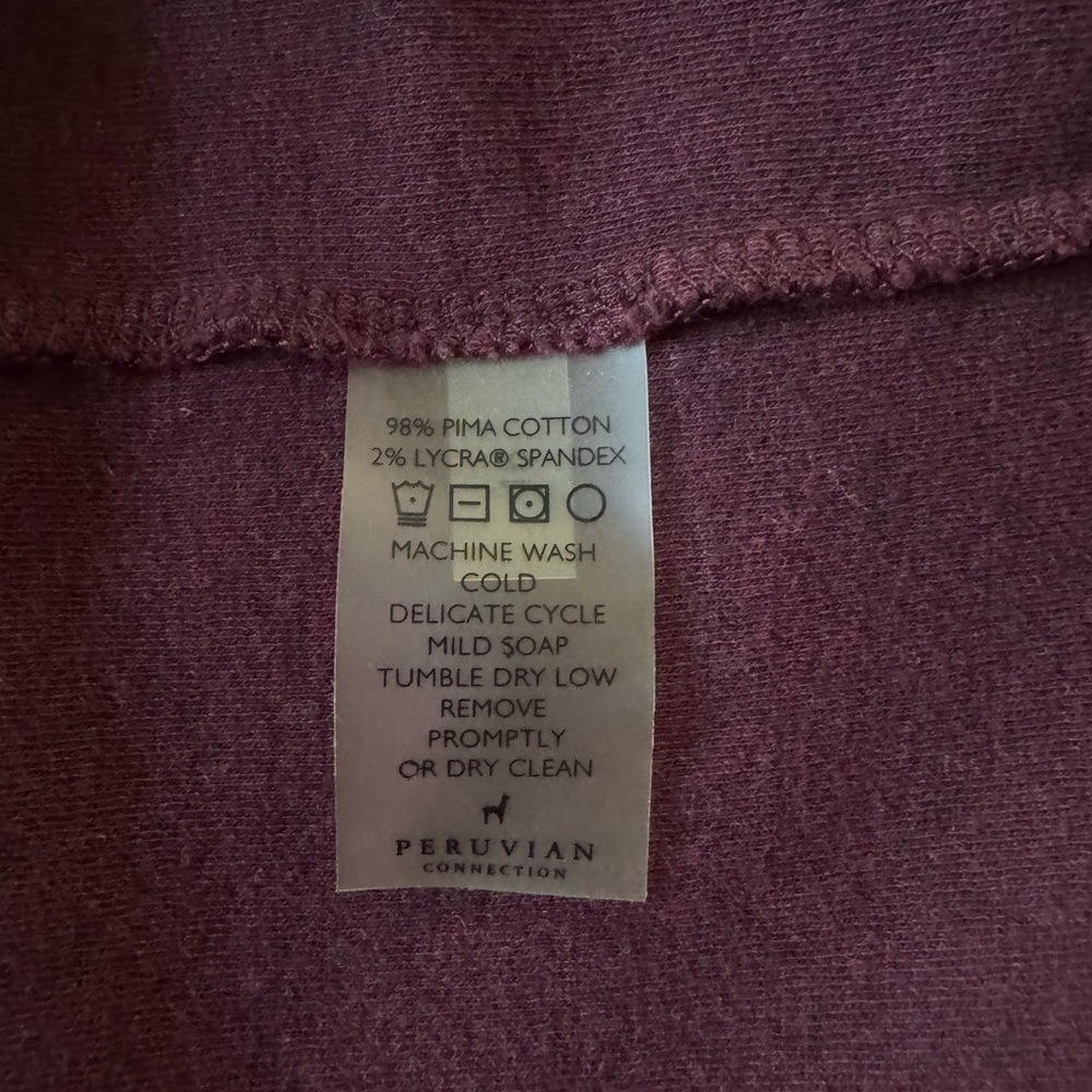 Peruvian Connection Deep Burgundy Long Sleeve Tunic - Picture 7 of 7